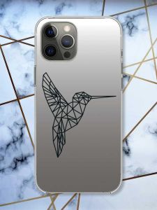 Прозорий чохол на iPhone 12 Pro Max Колібрі принт 122