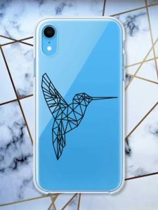 Прозорий чохол на iPhone XR Колібрі принт 122