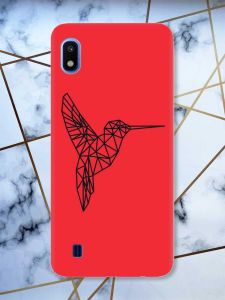 Матовий червоний чохол на Samsung Galaxy А10 (2019) А105 Колібрі принт 122