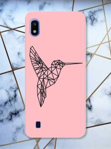Матовий рожевий чохол на Samsung Galaxy А10 (2019) А105 Колібрі принт 122
