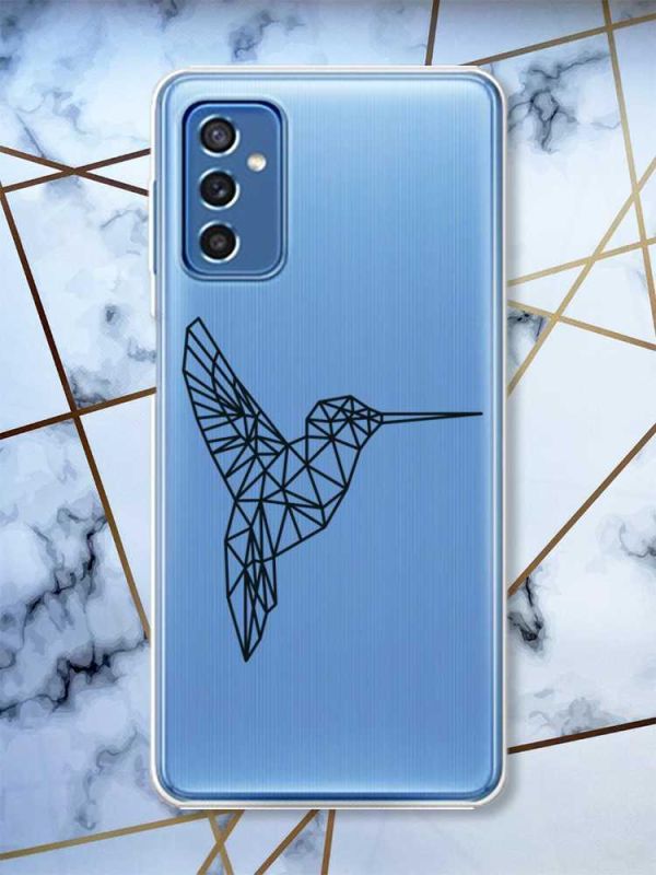 Прозорий чохол на Samsung Galaxy M52 Колібрі принт 122