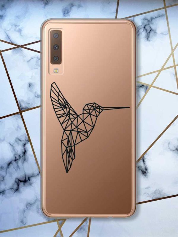 Прозорий чохол на Samsung Galaxy A7(2018) A750 Колібрі принт 122
