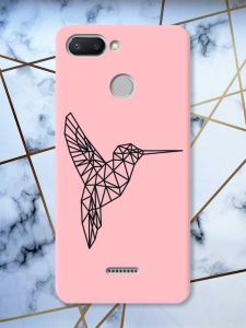 Матовий рожевий чохол на Xiaomi Redmi 6 Колібрі принт 122