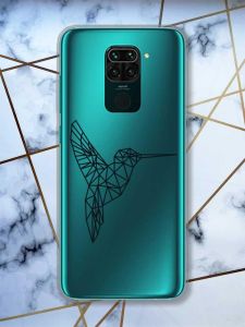 Прозорий чохол на Xiaomi Redmi Note 9 Колібрі принт 122