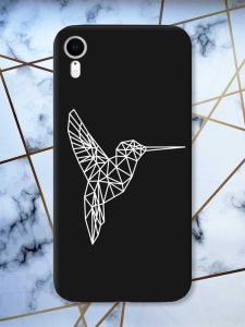Матовий чорний чохол на Apple iPhone XR Колібрі принт 123