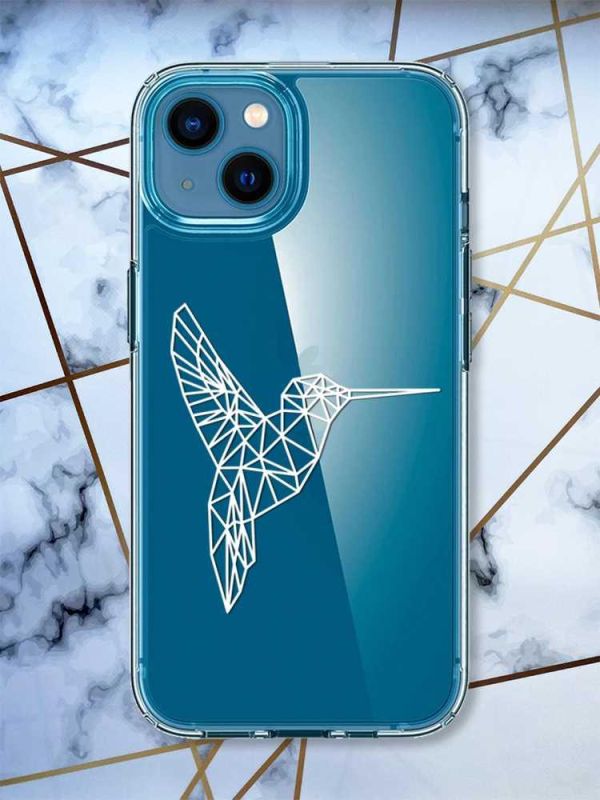 Прозорий чохол для iPhone 13 mini Колібрі принт 123