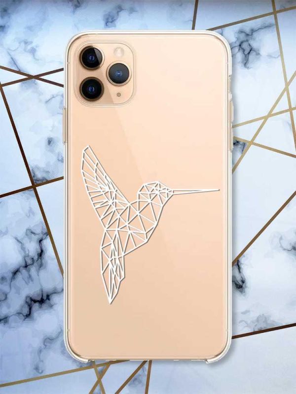 Прозорий чохол на Apple iPhone 11 Pro Max (6,5) Колібрі принт 123