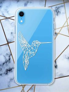 Прозорий чохол на iPhone XR Колібрі принт 123