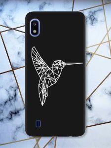Матовий чорний чохол на Samsung Galaxy А10 (2019) А105 Колібрі принт 123