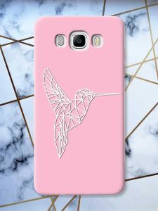 Матовий рожевий чохол на Samsung Galaxy J7(2016) J710 Колібрі принт 123