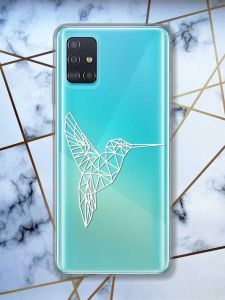 Прозорий чохол на Samsung Galaxy A51 Колібрі принт 123