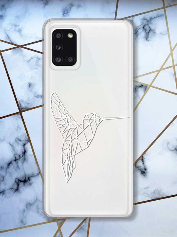 Прозорий чохол на Samsung A31 Колібрі принт 123