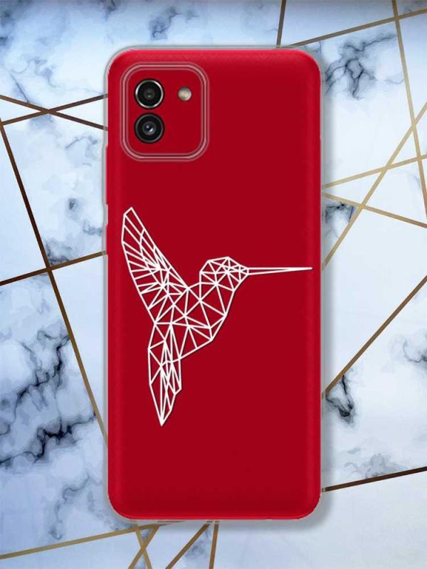 Прозорий чохол на Samsung Galaxy A03 / A035 Колібрі принт 123