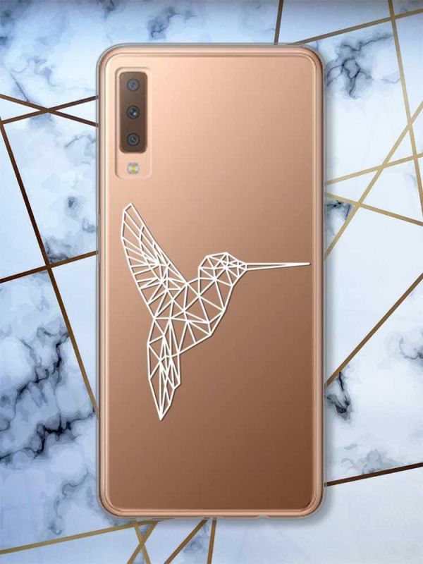 Прозорий чохол на Samsung Galaxy A7(2018) A750 Колібрі принт 123