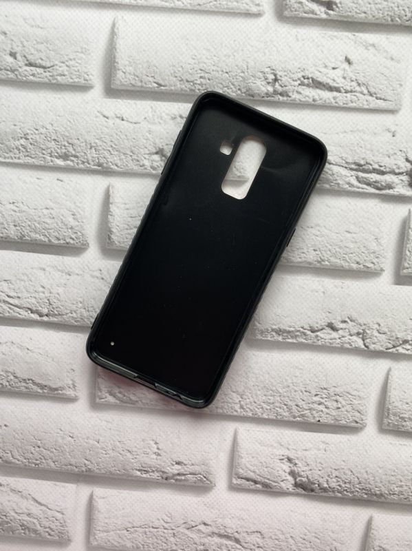 Силіконовий чохол, прикрашений малюнком на тканині, для Samsung Galaxy J8 (2018) Кіт на синьому