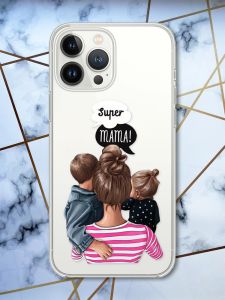 Чохол із захистом камери на iPhone 14 Pro Max Супер Мама принт 29
