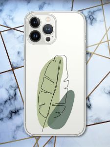 Чохол із захистом камери на iPhone 14 Pro Max Листочок принт 65