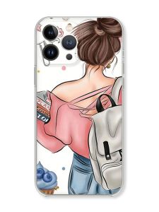 Чохол із захистом камери на iPhone 14 Pro Max Дівчина з рюкзаком принт 30