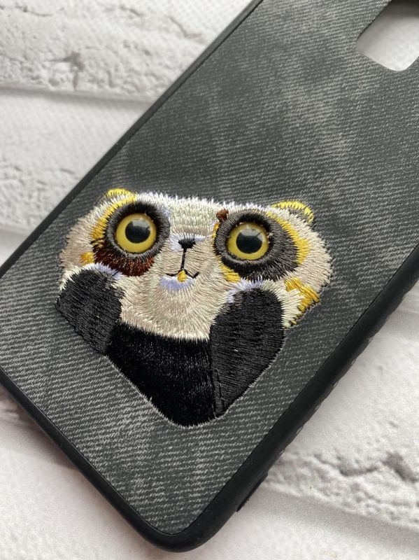 Силіконовий чохол, прикрашений малюнком на тканині, для Samsung Galaxy J8 (2018) Панда