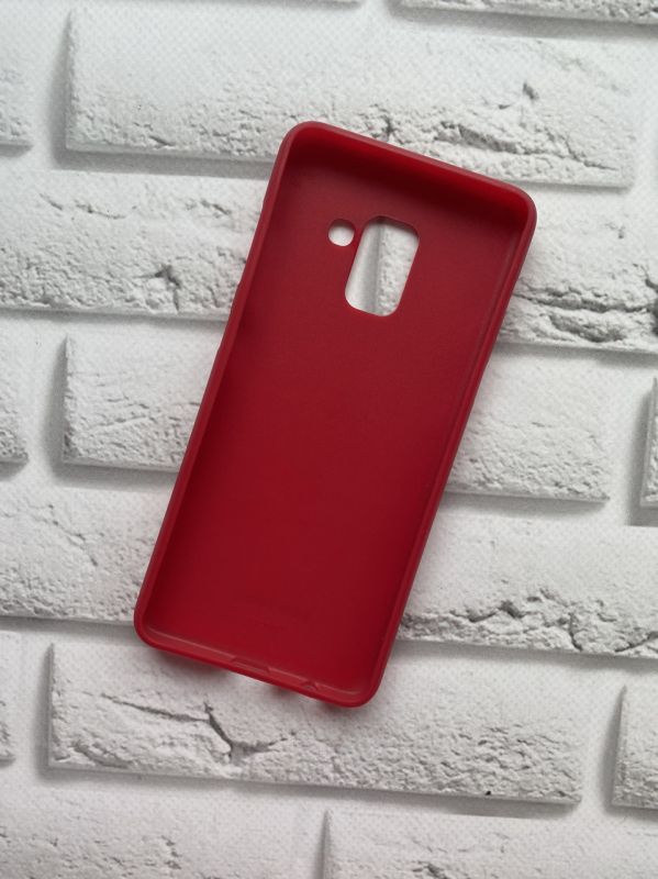 Силіконовий чохол з блискітками для Samsung Galaxy A5(2018) / A8(2018) Червоний