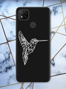 Матовий чорний чохол на Xiaomi Redmi 9C / 10A Колібрі принт 123