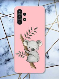 Матовий рожевий чохол на Samsung A13 4G Коала принт 132
