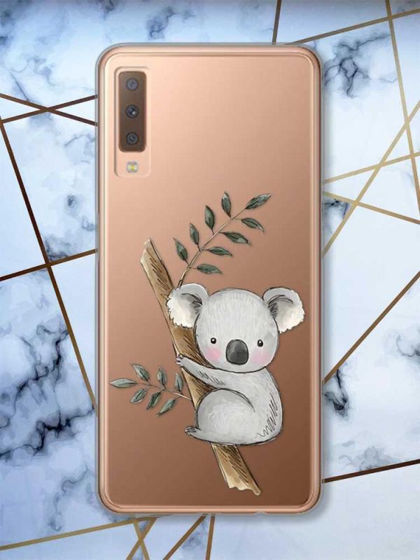 Прозорий чохол на Samsung Galaxy A7(2018) A750 Коала принт 132