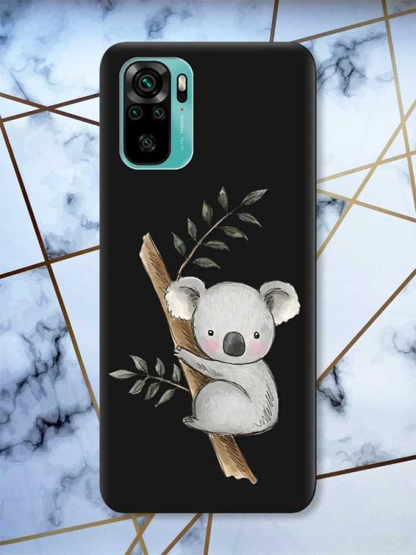 Матовий чорний чохол на Xiaomi Redmi Note 10 / Note 10s :: Коала (принт 132)