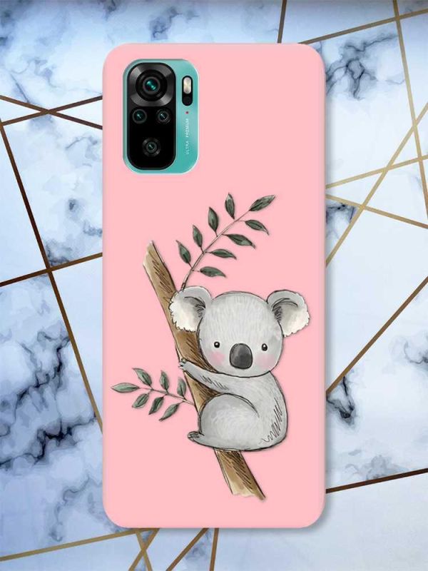 Матовий рожевий чохол на Xiaomi Redmi Note 10 / Note 10s :: Коала (принт 132)