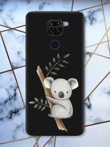 Матовий чорний чохол на Xiaomi Redmi Note 9 Коала принт 132