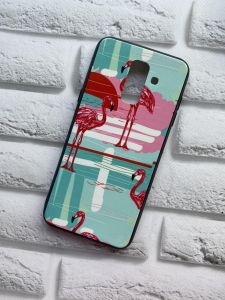 Силіконовий чохол із малюнком для Samsung Galaxy А6 Plus Фламінго на бірюзовому