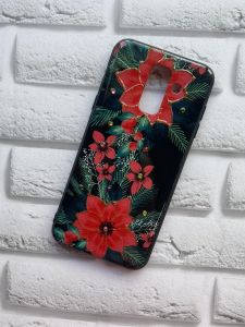 Силіконовий чохол із малюнком для Samsung Galaxy А6 Plus Квіти червоні