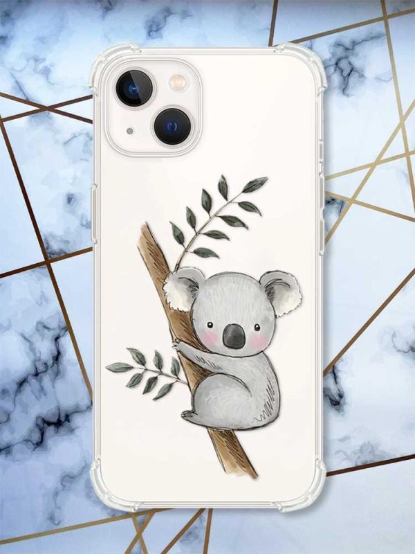 Прозорий чохол із потовщеними кутами на iPhone 14 Plus :: Коала (принт 132)
