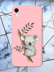 Матовий рожевий чохол на Apple iPhone XR Коала принт 132