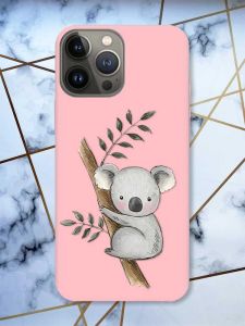 Матовий рожевий чохол на Apple iPhone 13 Pro :: Коала (принт 132)