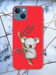 Матовий червоний чохол на Apple iPhone 13 Коала принт 132