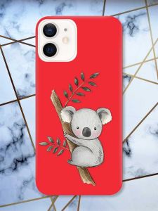 Матовий червоний чохол на Apple iPhone 12 / 12 Pro (6.1) Коала принт 132