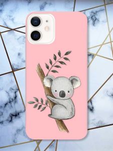 Матовий рожевий чохол на Apple iPhone 12 / 12 Pro (6.1) Коала принт 132