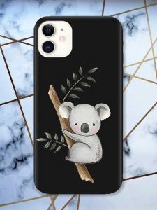 Матовий чорний чохол на Apple iPhone 11 (6.1) Коала принт 132