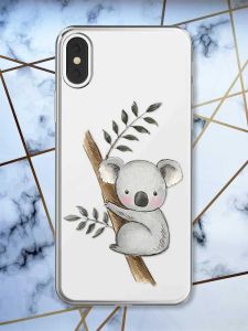 Прозорий чохол на iPhone X / XS Коала принт 132