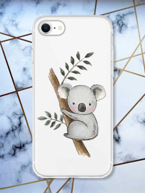 Прозорий чохол на iPhone SE 2020 Коала принт 132