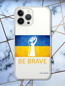 Чохол із захистом камери для iPhone 14 Pro Max патріотичний дизайн Мужність Україна принт 42