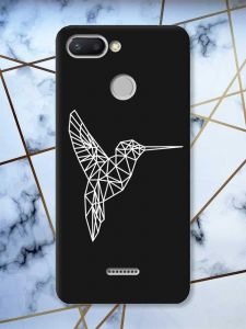 Матовий чорний чохол на Xiaomi Redmi 6 Колібрі принт 123