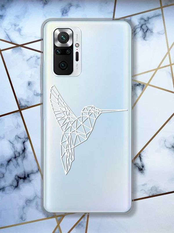 Прозорий чохол для Xiaomi Redmi Note 10 Pro/10 Pro Max Колібрі | принт 123