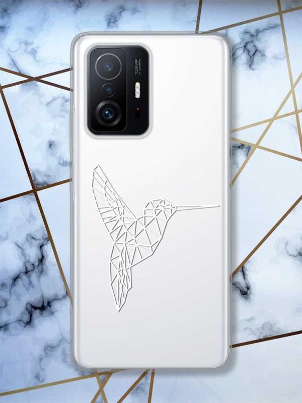 Прозорий чохол на Xiaomi 11T  Колібрі принт 123