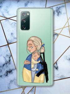 Прозорий чохол на Samsung Galaxy S20 FE патріотичний дизайн Захисниця принт 21