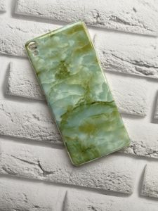 Силіконовий матовий чохол з малюнком для Sony XA Мармуровий зелений