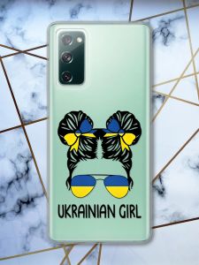 Прозорий чохол на Samsung Galaxy S20 FE патріотичний дизайн Українська дівчина принт 113