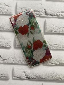 Силіконовий матовий чохол з малюнком для Sony XA Квіти великі