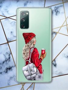 Прозорий чохол на Samsung Galaxy S20 FE Дівчина з рюкзаком принт 9